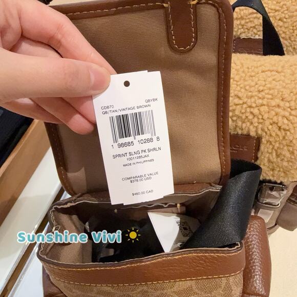 NWT Coach Sprint Sling PackIn Signature Canvas CDB70 Gunmetal - Picture 4 of 8